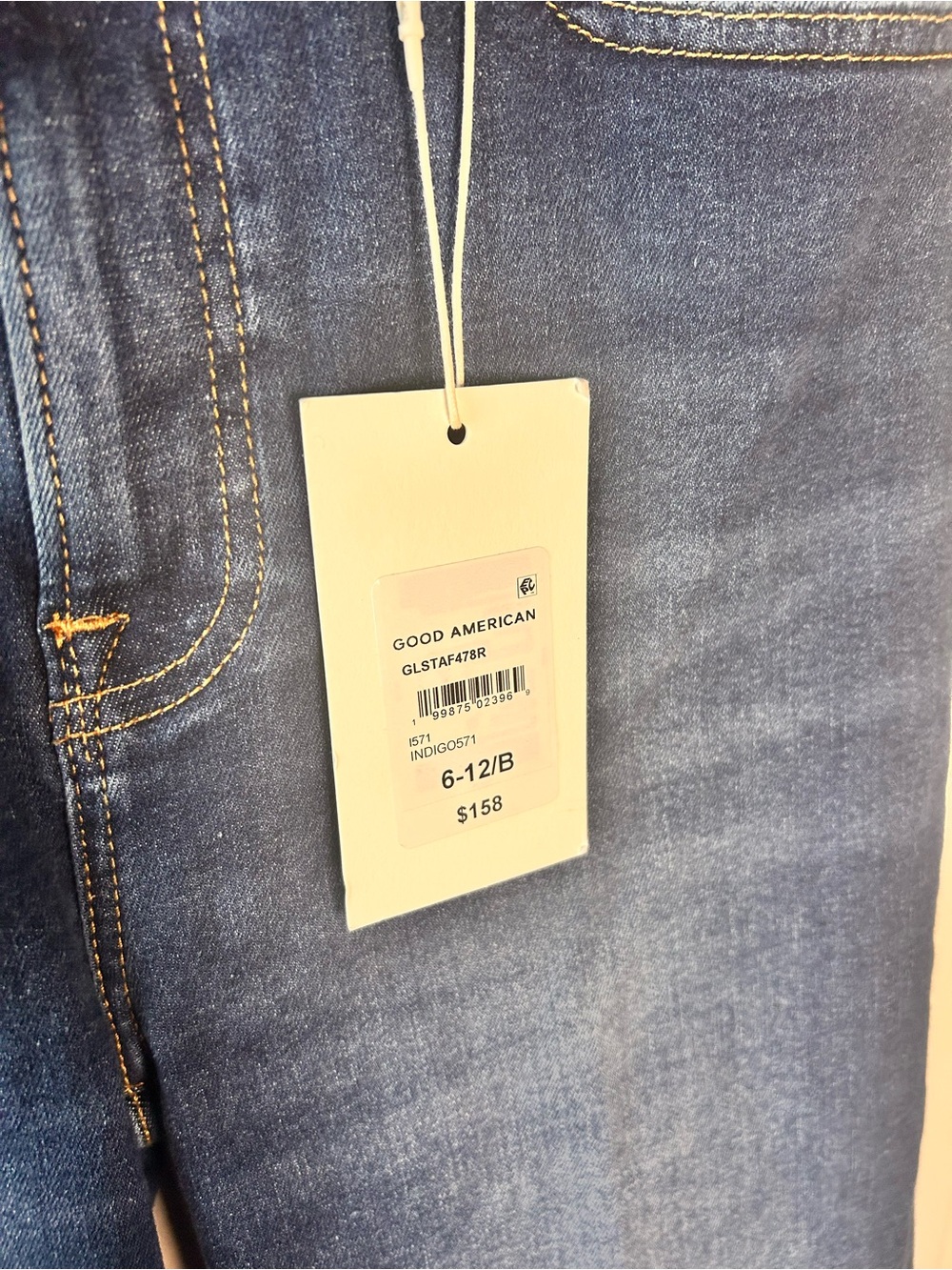 Good American Women’s Size 6-12 Good Leg Straight Mid Rise Blue Jeans NWT - Picture 4 of 8